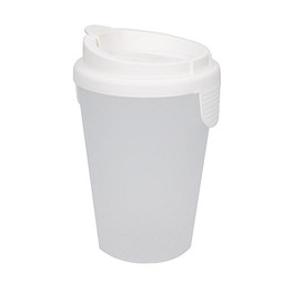 Trinkbecher Turin mit Deckel, 400 ml, weiß
