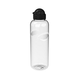 Trinkflasche Carve Junior, 1 l, RENEW, transparent/schwarz