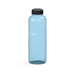 Werbeartikel Trinkflasche Carve Refresh – trend-blau – mit Logo bedruckbar 1,0 l Tritan auslaufsicher für Sportevents & Turniere