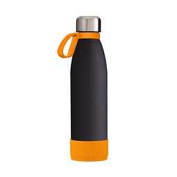 Trinkflasche RETUMBLER-myTOULON GLASS, schwarz/orange/orange