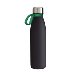 Trinkflasche RETUMBLER-myTOULON GLASS, schwarz, Ring grün