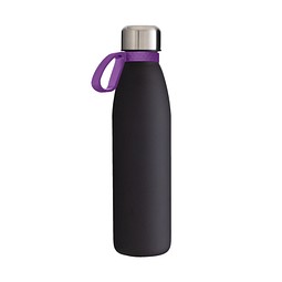 Trinkflasche RETUMBLER-myTOULON GLASS, schwarz, Ring lila