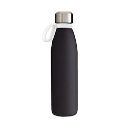 Trinkflasche RETUMBLER-myTOULON GLASS, schwarz, Ring weiß
