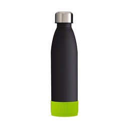 Trinkflasche RETUMBLER-myTOULON GLASS, schwarz, Sleeve hellgrün