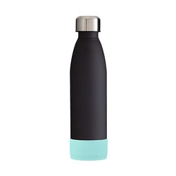 Trinkflasche RETUMBLER-myTOULON GLASS, schwarz, Sleeve mint