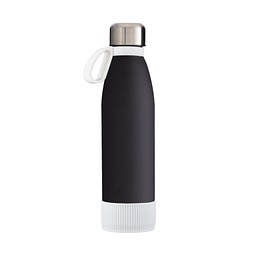 Trinkflasche RETUMBLER-myTOULON GLASS, schwarz/weiß/weiß