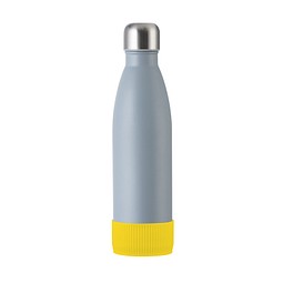 Trinkflasche RETUMBLER-myTOULON, grau, Sleeve gelb