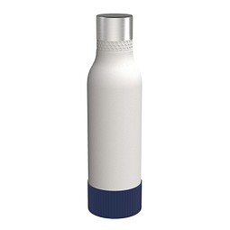 Trinkflasche RETUMBLER-myTOULON II 820, weiß, Sleeve dunkelblau