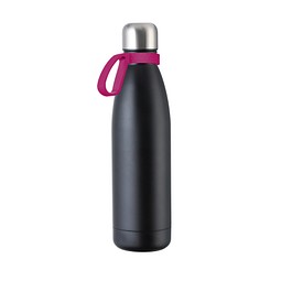 Trinkflasche RETUMBLER-myTOULON, schwarz, Ring magenta