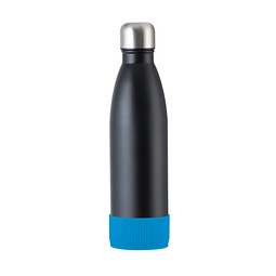 Trinkflasche RETUMBLER-myTOULON, schwarz, Sleeve hellblau