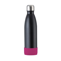 Trinkflasche RETUMBLER-myTOULON, schwarz, Sleeve magenta