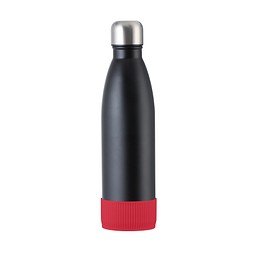 Trinkflasche RETUMBLER-myTOULON, schwarz, Sleeve rot