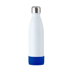 Trinkflasche RETUMBLER-myTOULON, weiß, Sleeve blau