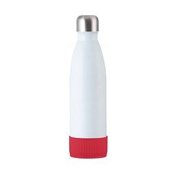 Trinkflasche RETUMBLER-myTOULON, weiß, Sleeve rot