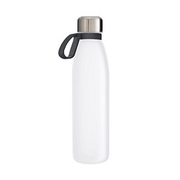 Trinkflasche RETUMBLER-TOULON GLASS, weiß, Ring anthrazit