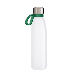 Trinkflasche RETUMBLER-TOULON GLASS, weiß, Ring grün