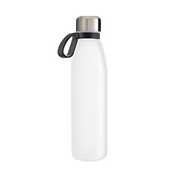 Trinkflasche RETUMBLER-TOULON GLASS, weiß, Ring schwarz