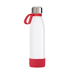Trinkflasche RETUMBLER-TOULON GLASS, weiß/rot/rot