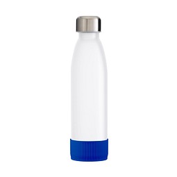 Trinkflasche RETUMBLER-TOULON GLASS, weiß, Sleeve blau