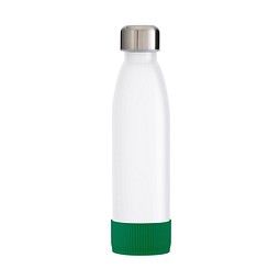 Trinkflasche RETUMBLER-TOULON GLASS, weiß, Sleeve grün