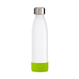 Trinkflasche RETUMBLER-TOULON GLASS, weiß, Sleeve hellgrün