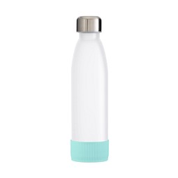 Trinkflasche RETUMBLER-TOULON GLASS, weiß, Sleeve mint
