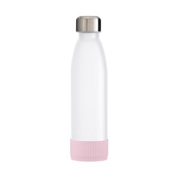 Trinkflasche RETUMBLER-TOULON GLASS, weiß, Sleeve rosa