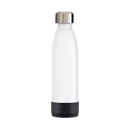 Trinkflasche RETUMBLER-TOULON GLASS, weiß, Sleeve schwarz