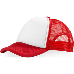 Trucker Kappe mit 5 Segmenten, rot,weiss