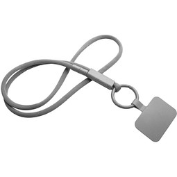 Tubyard Lanyard mit Telefonhalterung und Band aus recyceltem Kunststoff, grau