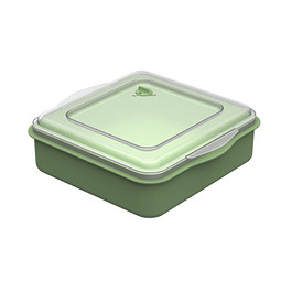 Firmengeschenk Box Universalbox ToGo – grasgrün – mit individuellem Werbedruck 100% recycelbar mikrowellengeeignet nachhaltige Mehrwegdose