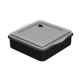 Firmengeschenk Universalbox ToGo – schwarz – mit Werbedruck 100% recycelbar mikrowellengeeignet nachhaltiges Mehrwegbehältnis für CSR