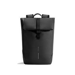 Urban wasserabweisender Flap-Top Rucksack, schwarz, grau