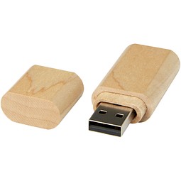 USB-Stick 3.0 aus Holz mit Schlüsselring, hellbraun, 128GB