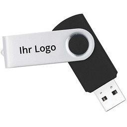USB-Stick in Metallbox, 128 GB, Schwarz