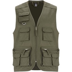 Venera Arbeitsweste mit V-Ausschnitt und mehreren Taschen, 200 g/m2, militärgrün, 3XL