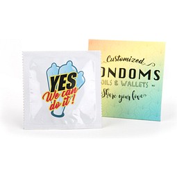 Verpacktes Werbekondom, Mehrfarbig