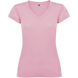 Victoria T-Shirt mit V-Ausschnitt für Damen, hellrosa, 3XL