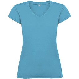 Victoria T-Shirt mit V-Ausschnitt für Damen, türkis, XL