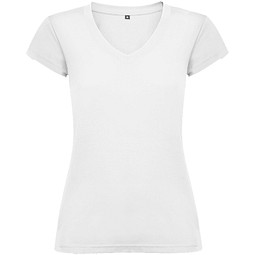 Victoria T-Shirt mit V-Ausschnitt für Damen, weiss, L