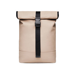 Werbeartikel Fahrradtasche VINGA Baltimore – greige – mit Logo bedruckt, veganes Nubuk-PU, 17 Zoll Laptopfach, für Outdoor-Promotions