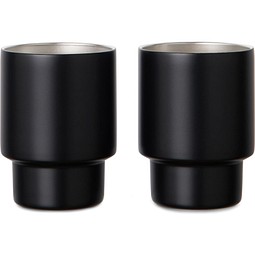 VINGA Nagano RCS recycelte Edelstahlbecher, 2er-Set, schwarz