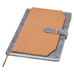 Viviana A5 Notizbuch aus recyceltem Filz und Kork, natur