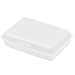 Werbeartikel Vorratsdose School-Box Junior – transparent-milchig – mit individuellem Werbedruck, Made in Germany, nachhaltiges Meal-Prep-Behältnis
