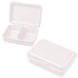 Vorratsdose School-Box mit Trennwand, 16 x 11,6 cm, mittel, weiß