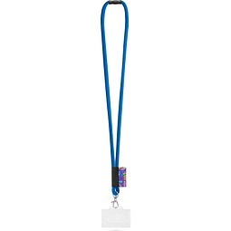 WATFORD. SET Lanyard TUBE Long (Ø 7 mm) mit 9 mm Auslösekarabiner, Ø 7 mm Sicherheitsverschluss und 91 x 68 mm starrem Ausweis-/Kartenhalter, 303 - Blau