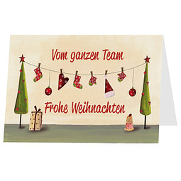 Grußkarte Weihnachten, Motiv Weihnachtsgirlande, Danke an Mitarbeiter