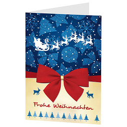 Grußkarte Weihnachten, Motiv Schleife, Danke an Mitarbeiter