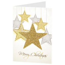 Grußkarte Weihnachten, Motiv Sterne, ohne Innendruck