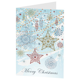 Grußkarte Weihnachten, Motiv Strohsterne, Danke an Mitarbeiter